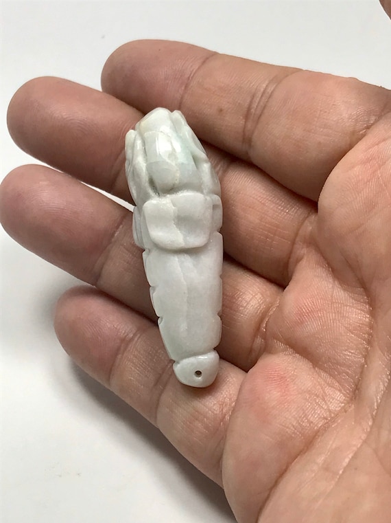 Grade A Genuine Burmese Jade Hand Carved Pendant … - image 9