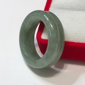 10 Anello a doppia fascia verde mela e verde foresta americano realizzato a mano in giadeite birmana naturale di grado A/anello artigianale/regalo per lei/anello per il pollice/PR170