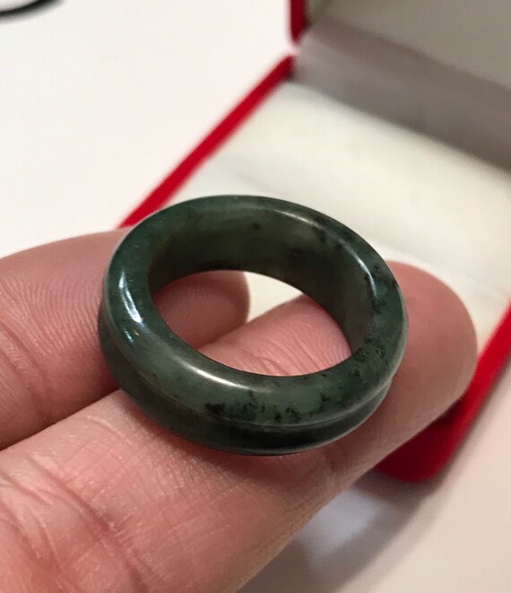 10 1/2 US Emerald and Forest Green Double Band Ri… - image 6