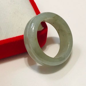 10 1/4 US Mela e verde muschio Anello a doppia fascia realizzato a mano in giadeite birmana naturale di grado A/Anello artigianale/Anello di giada/Regalo per lei/ PR193