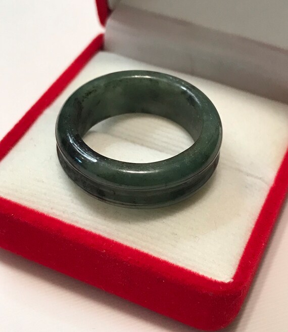10 1/2 US Emerald and Forest Green Double Band Ri… - image 7