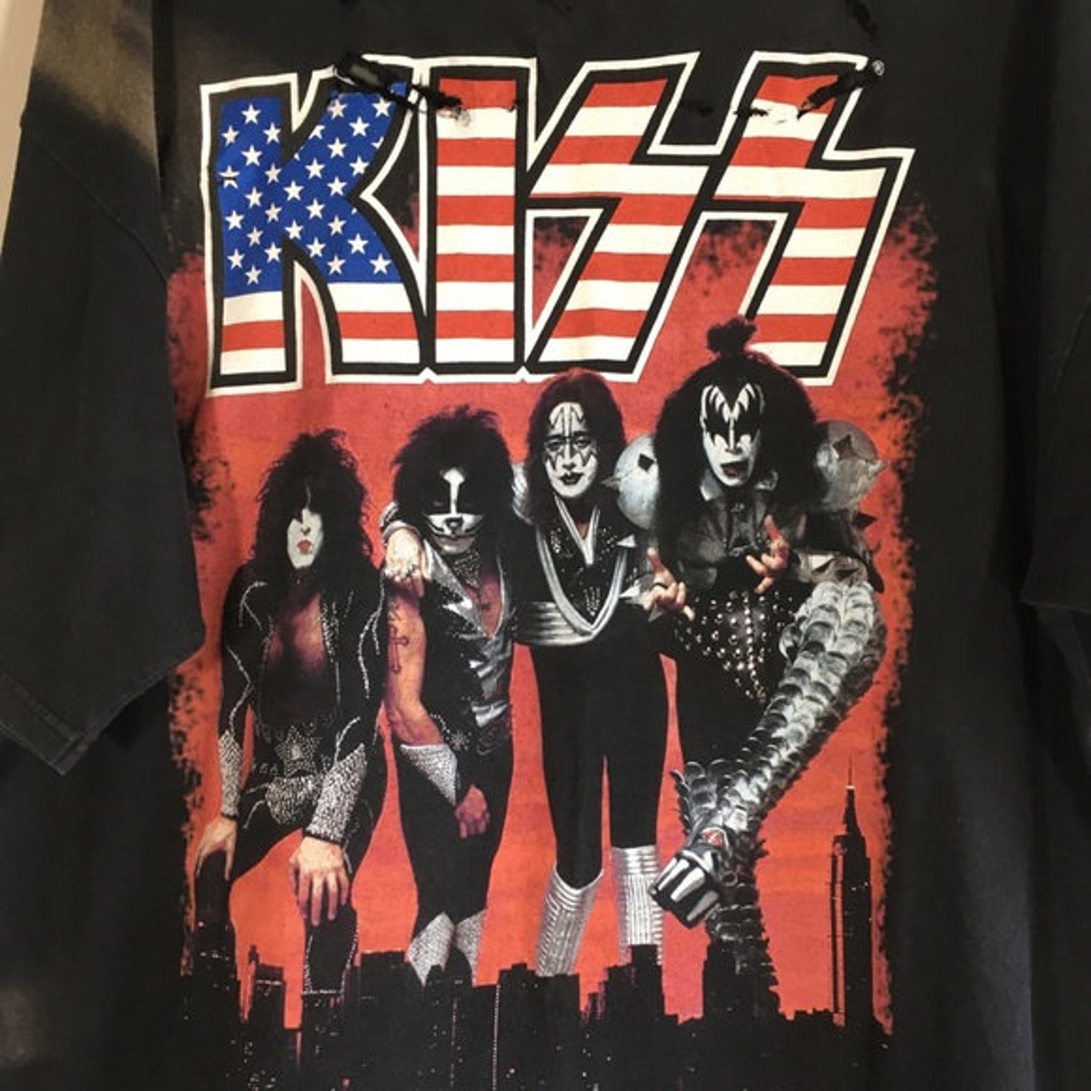 Vintage Kiss Band TShirt XXL Oversized Tee Metal Rock n Roll Etsy