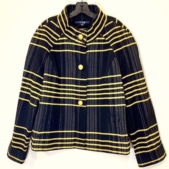 Vintage Peacoat Plus Size Jacket Coat Plaid Swing