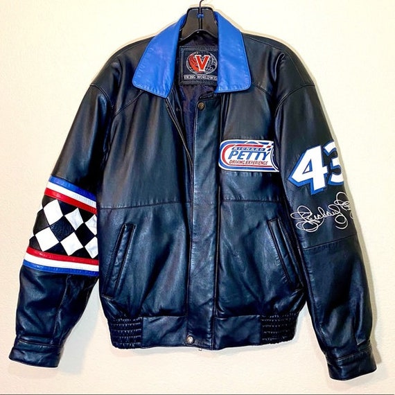 Nascar Leather Jacket Richard Petty Coat Patches