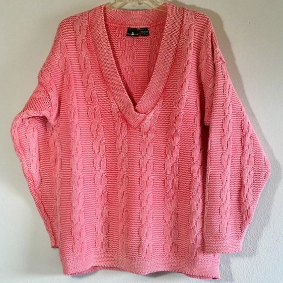 Vintage 80’s Hunt Club Sweater Oversized Pink