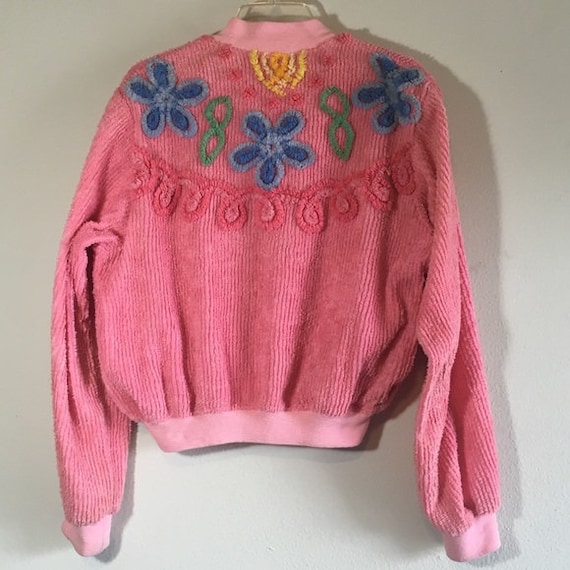 Vintage Track Jacket French Terry Pink Floral