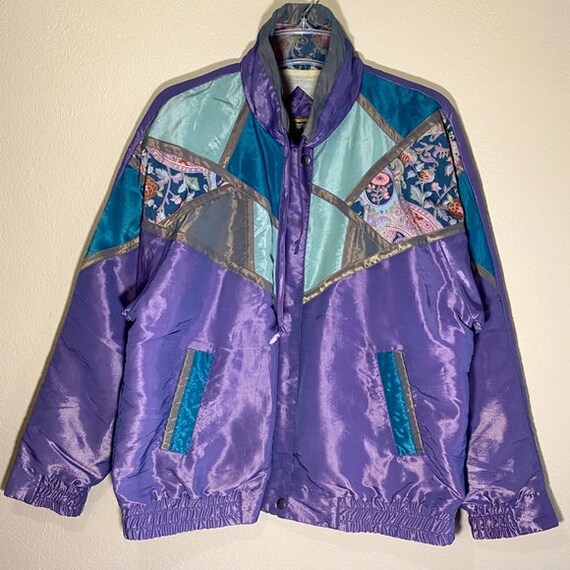 Vintage Track Jacket Windbreaker Metallic Shimmer