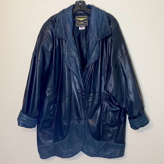 Black Leather Jacket Vintage Coat