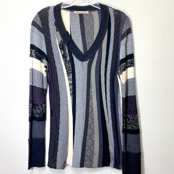 Vintage Knit Sweater Thermal Henley Top