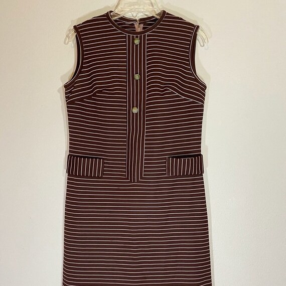 Vintage Sheath Dress Shift Mad Men Button Down 70s