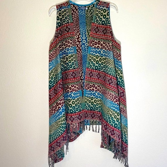 Hippie Fringe Vest Oversized Vintage Earthbound