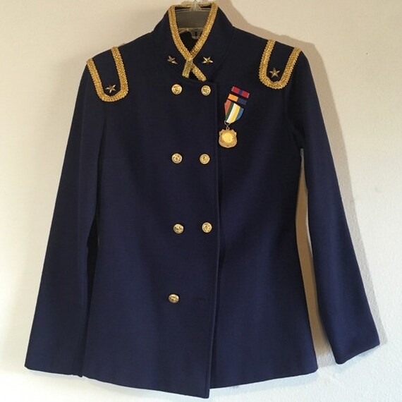 50s Vintage Jacket Military Blazer Embellished