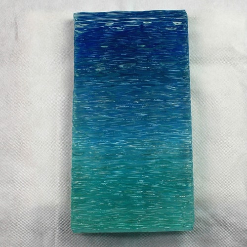 Fused Glass Ocean Wave Art Glass Wave Wall Decor Blue Ocean Etsy Canada