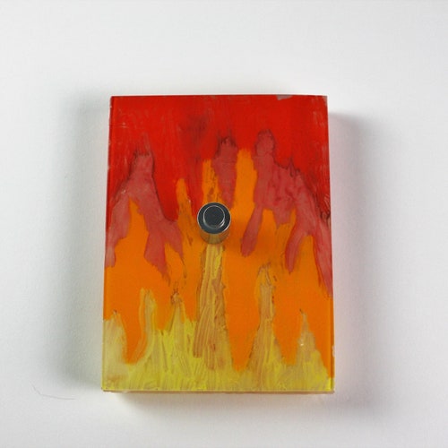 Flames Fused Glass Modern Wall Art, 3D Fused Glass Wave, Red shops and Orange Glass Wave, Wall Decor
