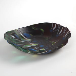 Green and Blue Colorful Abstract Freeform Bowl
