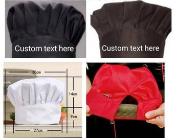 Personalized Chef Hats for Adults, Men, Women, Unisex