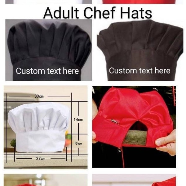 Personalized Chef Hats for Adults, Men, Women, Unisex