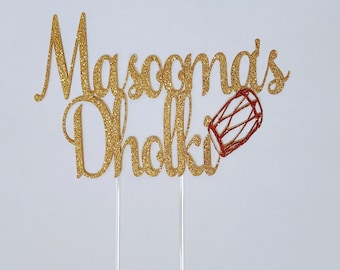 Personalized Custom Hindi Cake topper for Mehndi Dholki Party, Birthday, Wedding, Baby, Retirement, Anniversary & any special occasion