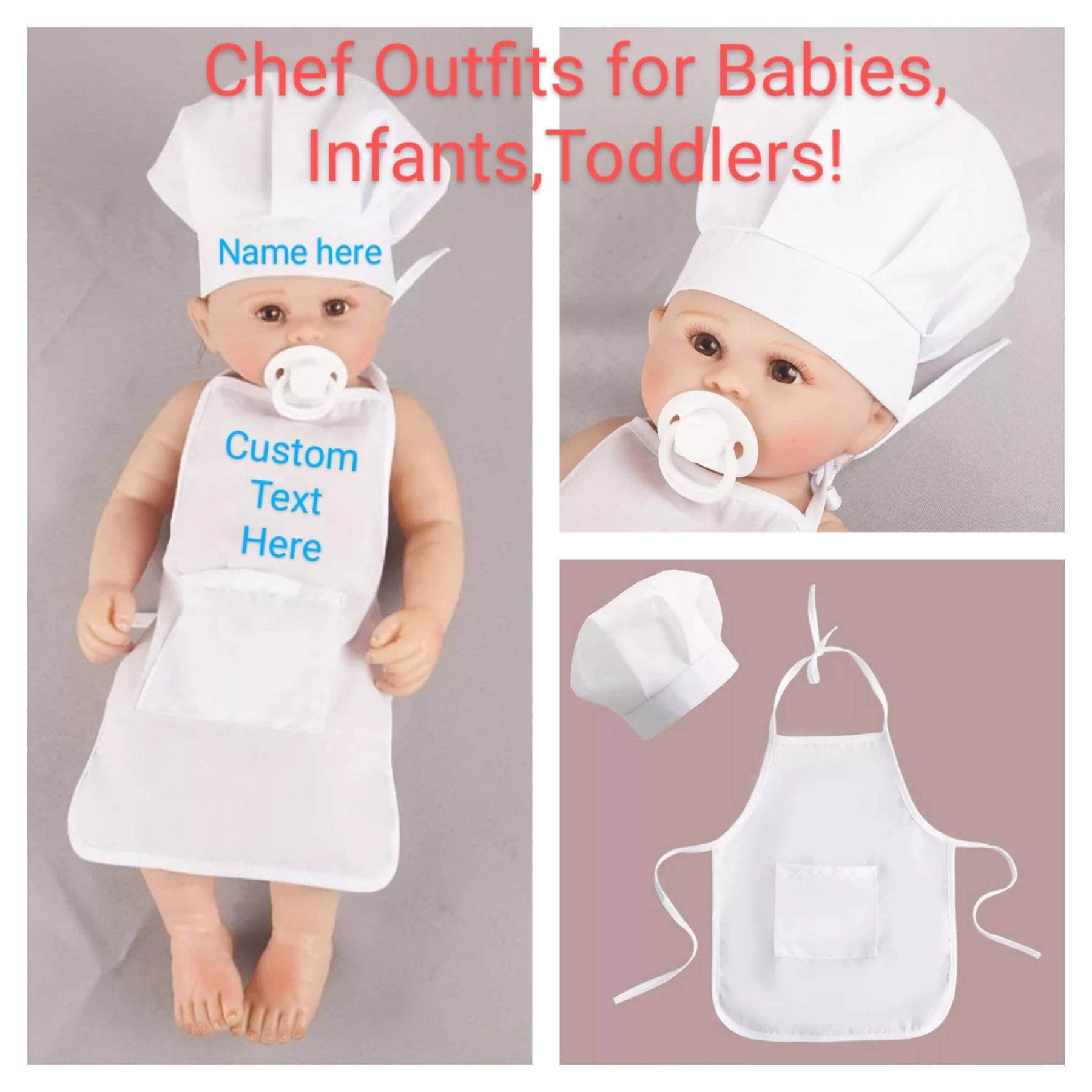 Kate Cake Smash Wood Kitchen Backdrop+Baby Outfit Chef Hat Apron