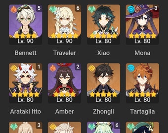 1.2 Genshin Account 70/76 characters, most are c6 (2 year old account)