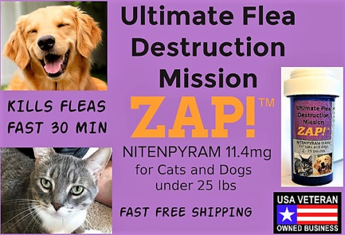 ZAP! Nitenpyram Flea Control Killer for Cats and Dogs 2-25lbs, Starts…