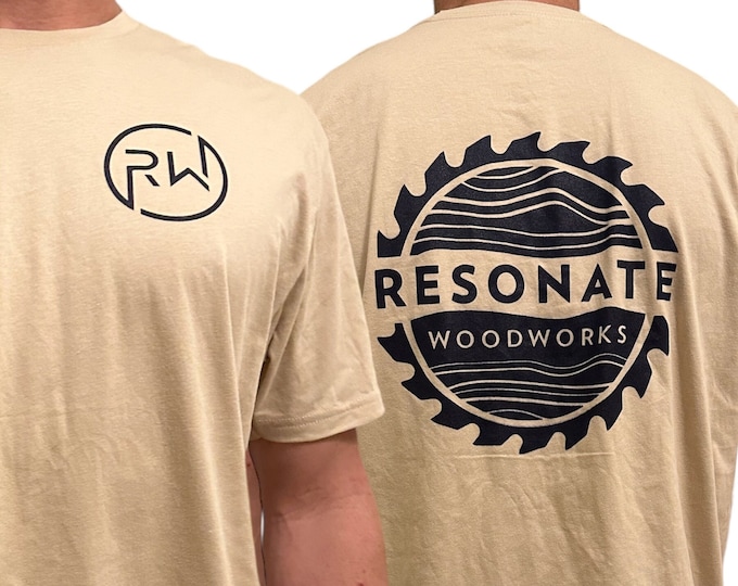 Resonate Woodworks Tee Shirt (Cream/Navy)