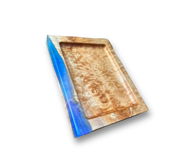 Big Leaf Maple / Opal Resin Catch All (15.5"x12"x2")