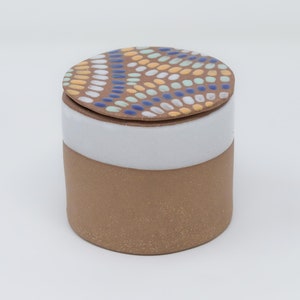 Butter Dish in Colorful Concha - Ceramic French Style Butter Crock - Stoneware Butter Keeper