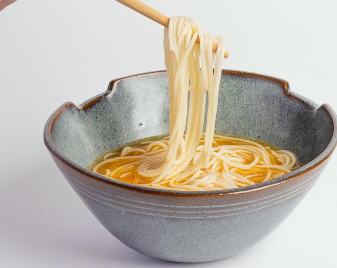 Handmade Ceramic Ramen Bowl in Classic Blue