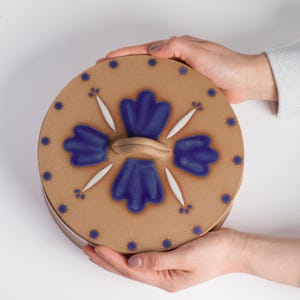 Tortilla Warmer in Funky Cobalt - Handmade Ceramic Kitchen Decor