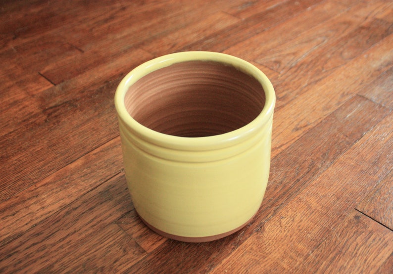 Yellow Ceramic Utensil Holder Etsy