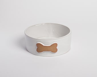 Ceramic Dog Bowl in Classic White