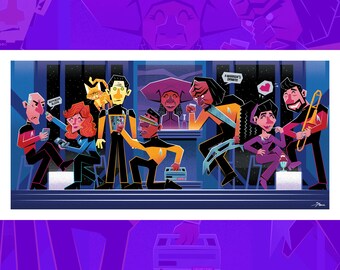 Star Trek TNG Off Hours | Fine Art Print, Archival Inks, Signed