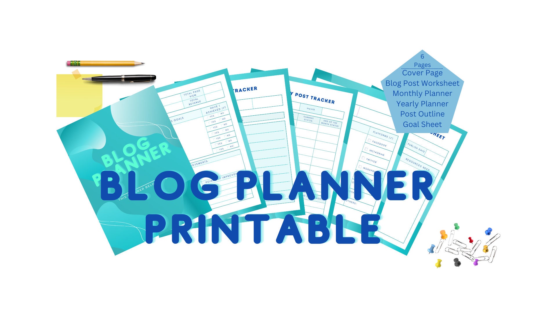 Printable Blog Planner - Etsy