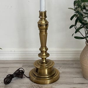 Vintage Brass Table Lamp | Stiffel Brass Lamp | Classic Traditional Lighting | Hollywood Regency Decor | Tall Statement Lamp