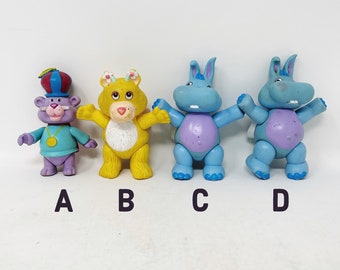 Wuzzles Figures - Zummi Gummi - Butterbear - Hoppopotamus - Hasbro - Disney - Poseable - PVC - 1980s - Toys