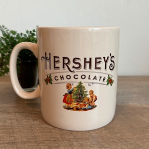 Vintage Hershey’s Chocolate Mug | Galerie Christmas Tree Coffee Cup | Holiday Kitchen Decor | Extra Large Cocoa Mug