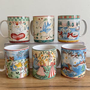 222 Fifth Twelve Days of Christmas Mug | CHOICE | Holiday Coffee Cup Replacement | Vintage Folk Art Christmas Decor | Festive Stoneware Gift