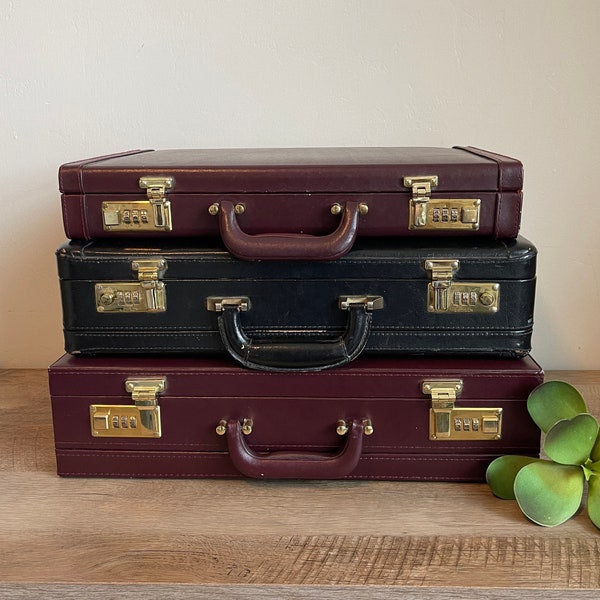 Vintage Briefcases - YOU PICK - Vintage - Burgundy Briefcase - Brown Briefcase - Black Briefcase - Leather - Attache Case