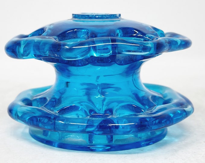Vintage Flower Frog RARE Two Tier Blue Glass Flower Etsy