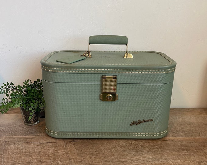 Vintage Green Train Case Lady Biltmore Vintage Suitcase Makeup Case