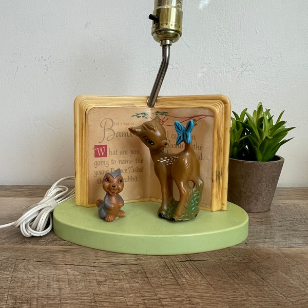 Vintage Bambi Lamp - Bambi Lamp - Disney - The Dolly Toy - Vintage Books - Nursery Decor - Accent Lamp