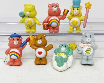 Mini Care Bears - 1980's - PVC, Figurines, Miniature, Funshine, Bird, Cheer, Drum Major, Paint, Tenderheart, Wish, Grams, Carebears