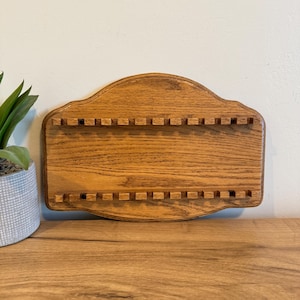 Wooden Spoon Display Rack | Northside Wood Products | 24-Slot Hanging Holder | Vintage Oak Wall Decor | Collectible Spoon Storage