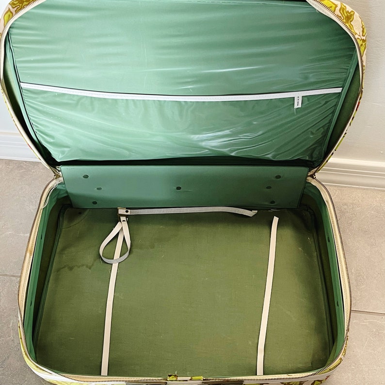 Green Floral Suitcase Vintage Vintage Suitcase Includes - Etsy
