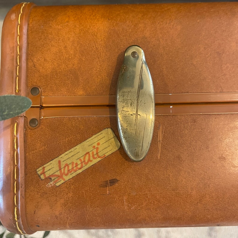 Vintage Suitcases YOU PICK Brown Royal Traveller Leatherette White Airess Platt Samsonite 1940s 1950s Vintage Luggage image 4