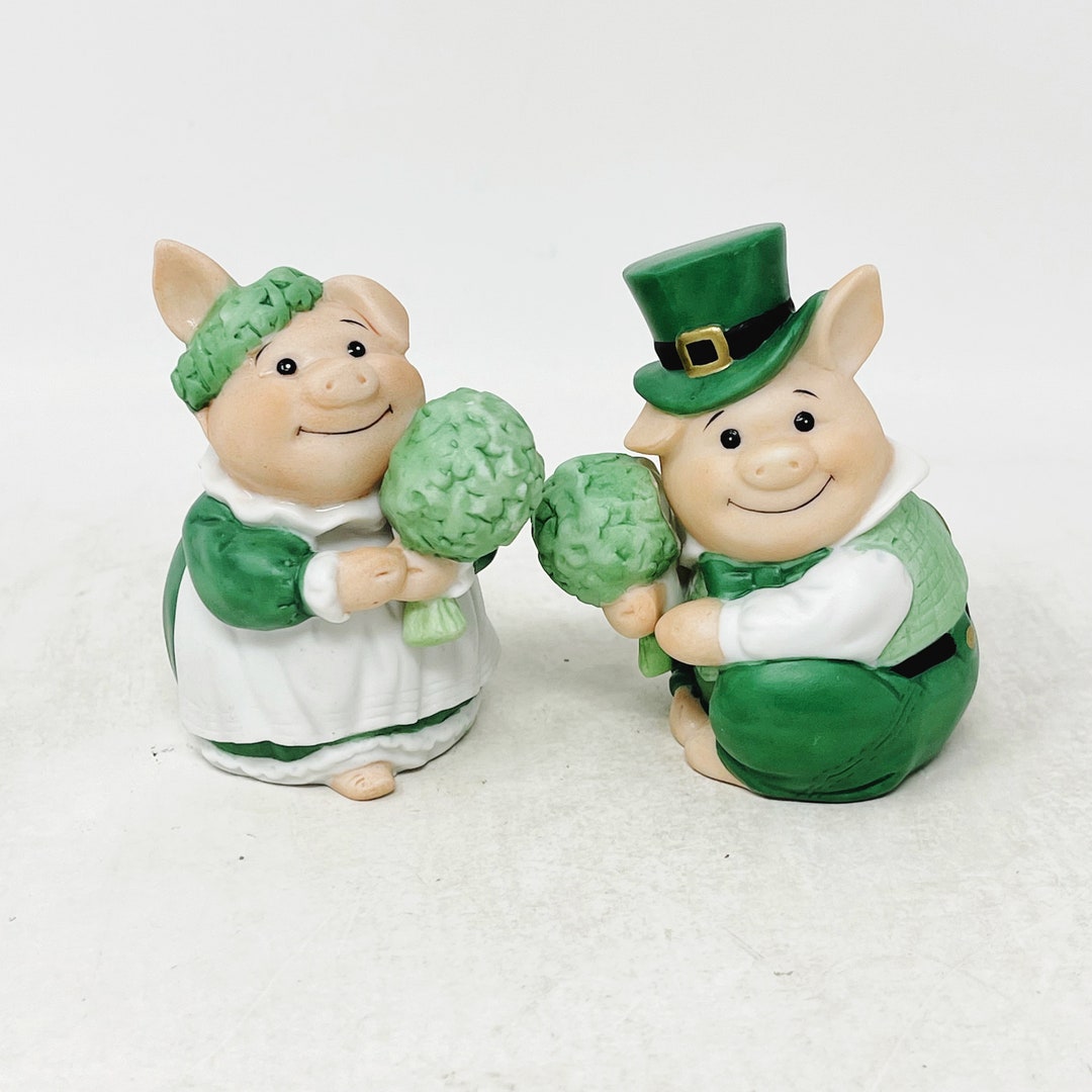 Vintage Irish Figurines Irish Pigs Lefton Figurine St Patrick's Day
