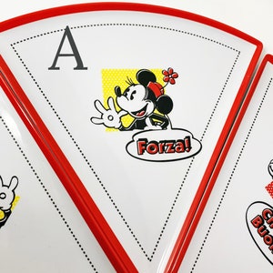 Minnie Mouse Pizza Plate | Forza! Slice Plate in Red Trim | Melamine Cartoon Dish | Kids Party Plate | Disney Character Tableware