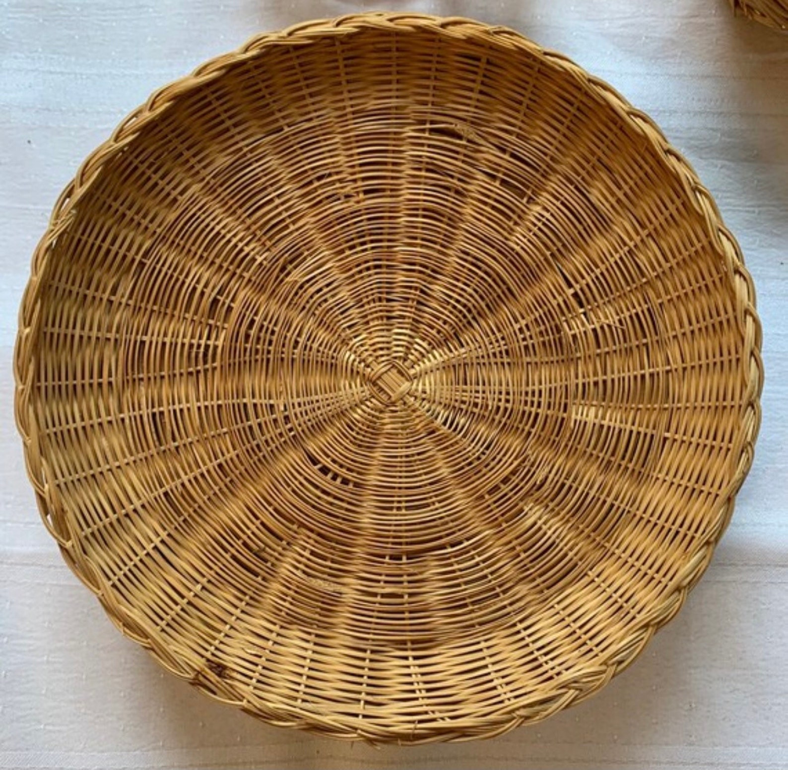Vintage Rattan Plates 10 Chargers You Pick Color - Etsy