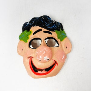 VINTAGE Halloween Mask - Fred Flintstone - Caesar - Roman - Moulded Plastic - 1960's Halloween Costume - Mask